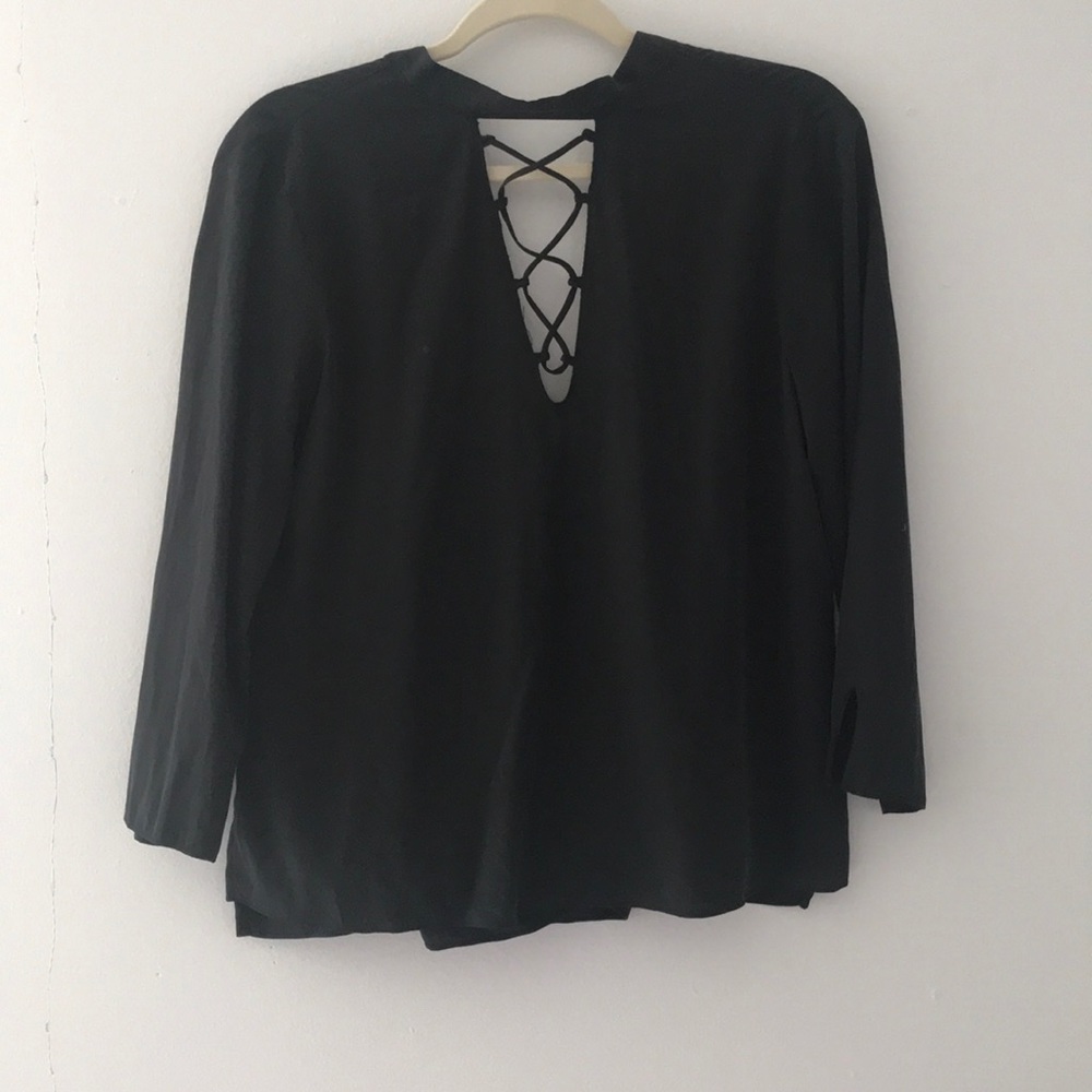 Zara Black Open Back Top